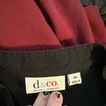 Denim & Co  Black Fleece 2X Plain Long Sleeve V Neck Photo 3