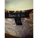 Sami & Jo Short Sleeve Midi Dress W/Burgundy And Orange Paisley Print Size L Photo 5