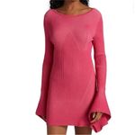 NWT Acler Sanders Ribbed Mini Bodycon Dress In Berry Tulip Sz 4 Pink Photo 3