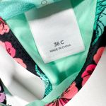 Shade & Shore Crochet Halter High Neck Floral Print Tropical Bikini Top 36C Photo 12