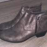 Arizona Jean Co Metallic Brown Gold Ankle Boots Zip Up Photo 0