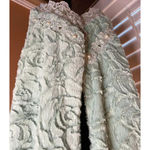 Chenille Style Faux Fur Scarf With‎ Lace Pearl Detail Romance NEW Mint Green Photo 1
