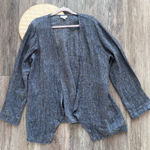 J. Jill linen 100% linen gray open front drape cardigan‎ sweater Size L Photo 0