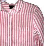 J.Crew pink and white striped button up shirt! Photo 3