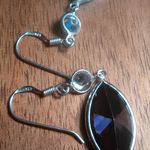 Simulated Purple and White Diamond Sterling Silver Dangle Earrings Photo 7