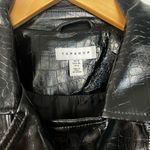 Topshop  Black Faux Leather Jacket Size 6 Photo 3