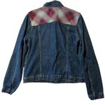 Gap + Pendleton 1969 Icon Denim Jacket Dark Indigo Women's M Plaid Casual Photo 3