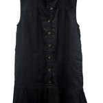 Banana Republic  Black 100% Linen KneeLength Button Front Sleeveless Dress M Tall Photo 0