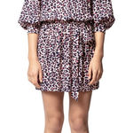 Zadig & Voltaire  Rivali‎ Print Leo White and Purple Leopard Mini Dress Size Med Photo 0
