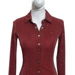 Princess Polly  Friday Fever Mini Dress Burgundy BodyCon Glitters Women’s Size 4 Photo 2