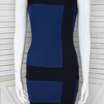 Anatomie Retro Colorblock Fleece Lined Sleeveless Sheath‎ Dress Blue Black XS Photo 0