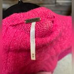 Free People Mock Neck Bell Sleeve Sweater Hot Pink XL Photo 6