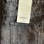 Annie Griffin Griffin Black Distressed Embroidered Jeans NWT  Photo 5