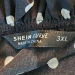 SheIn Black and White Polka Dot Long Sleeve Blouse Size 3XL Curve Polka Dot Top Photo 5