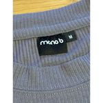 Mono B Size L Boxy Cropped Ribbed Knit Dusty Purple Athleisure Preppy Loungewear Size L Photo 2