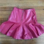 Karina Grimaldi NWT Pink 100% Lamb Leather Ruffle Mini skirt Photo 5