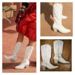 ROC Galveston High Western Boots in White Leather Size 7 Photo 6