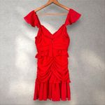 LA MAISON TALULAH Rue‎ Ruffle Mini Dress Red Sz S Photo 6