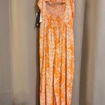 NWT As U Wish Orange Floral Maxi Romper Photo 3