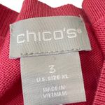 Chico's Chico’s Big Heart Pink Pullover Sweater Lightweight Valentine’s Day Size XL Photo 3