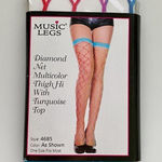 DIAMOND Net Multicolor Thigh hi With Turquoise Top Blue Photo 0