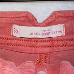 SO Red High Rise Utility Frayed Hem Shorts Photo 2