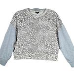 Rails Shirt Womens Medium Gray Cheetah Alice Sweatshirt Casual Basic Edgy Grunge Photo 0
