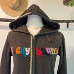 Lucky Brand Y2K Cotton Multi Colored Embroidered Zip Up Hoodie Size XS Photo 0