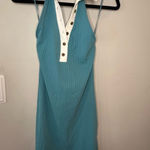 Urban Outfitters Dalton Collared Blue Halter Dress Ribbed, NWT Photo 1