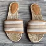 J.Crew  Beige and White Striped Slide Sandals Photo 1