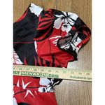 Hukilau Fashions Dress Sz 20 Red Floral Hawaiian Tropical Beach Red Black VTG Photo 5