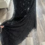 Heavily beaded black gown evening dress NWOT size 14 long sleeve formal mermaid Photo 11