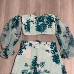 Chicways Green Off Shoulders Two Piece Outfit Photo 8