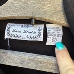 Sara Studio Fall Leaves Embroidered Button Front Black Canvas Jacket MEDIUM Photo 2