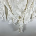 Tanya Taylor Top Womens 6 White Sleeveless Wrap Shirt Tie Embroidered Floral Photo 8