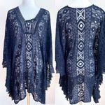 Jen's Pirate Booty Bohemian Allover Black Crochet Lace Coverup Shawl Goth Grunge Photo 1