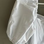 H&M White Puff Sleeve Tiered Dress Square Neck Summer Cotton Babydoll Scandigirl Photo 5