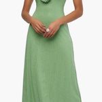 We Wore What  Size Small Green Silver Crystal Embellished Spandex Slip Midi Dress Photo 9