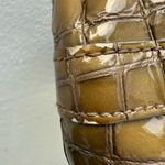 Brighton Croc Olive‎ Green Shoulder Bag Purse Zipper Charm And Dust bag B Tan Photo 12