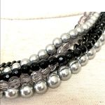Premier Designs multi strand beaded silver black bead necklace Photo 1