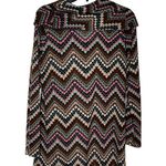 Ivy Jane  Women Top Boho Chevron Longsleeve Cowl Neck Hi-Lo Hem Multicolor Medium Photo 8