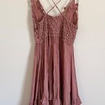 Free People Adella Dress Size Medium Blush Pink Flowy Lace Floral Dainty Photo 5