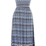 Design History  Maxi Dress Graphic Blue Size Medium Photo 0