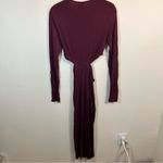 & Other Stories & Other Stories Cut Out Waist Long Sleeve Fitted Midi Dress Burgundy Maroon M Photo 11