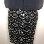 Aiden Mattox Quinten Black Sheer, Beaded & Sequined, Sleeveless Dress Size 2 Photo 3