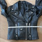 Barneys Originals Leather Biker Jacket Size UK 10/US 6 Black Photo 5