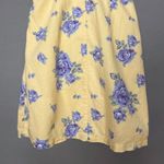 Forever 21  Dress Milkmaid Yellow Cream Floral Size Small Mini Tie Straps Shirred Photo 7