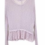 American Eagle Open Knit Sweater Lace Hem Sz M Photo 0