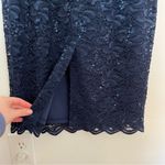 Alex Evenings  Navy Blue Lace Sequin Midi Wedding Guest Dress and Jacket Size 14 Photo 7