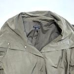 Eileen Fisher Bubble Hem Funnel Neck Belted Trench Coat Jacket Olive Size XS Photo 7